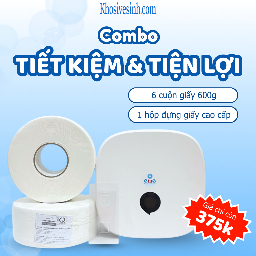 Combo 7 món: 6 cuộn giấy đa năng 600g + 1 hộp đựng giấy cuộn cao cấp