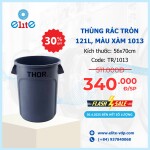 Thùng Rác Tròn 121L, Màu Xám 1013