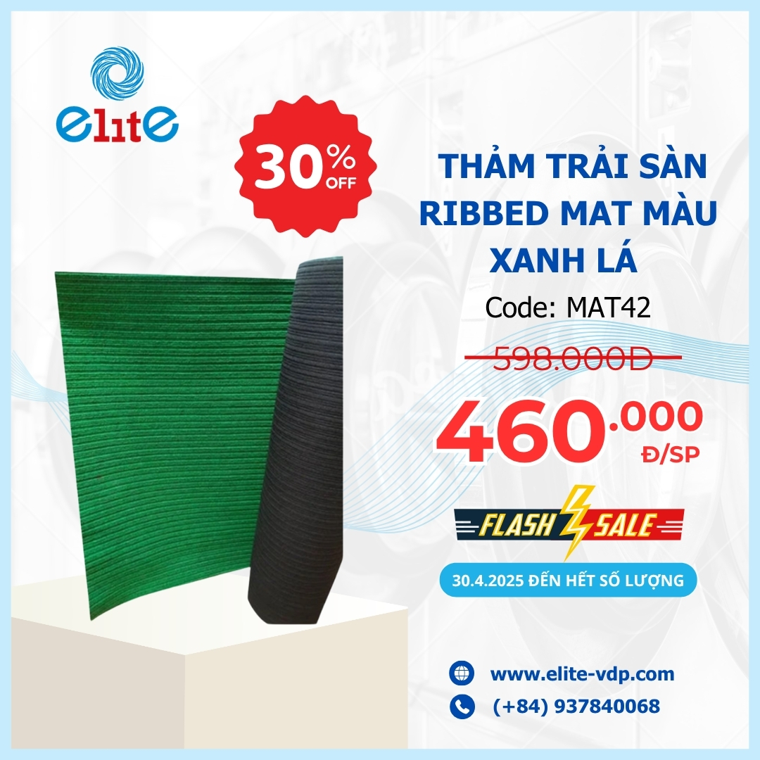 Thảm Trải Sàn Ribbed Mat Màu Xanh Lá