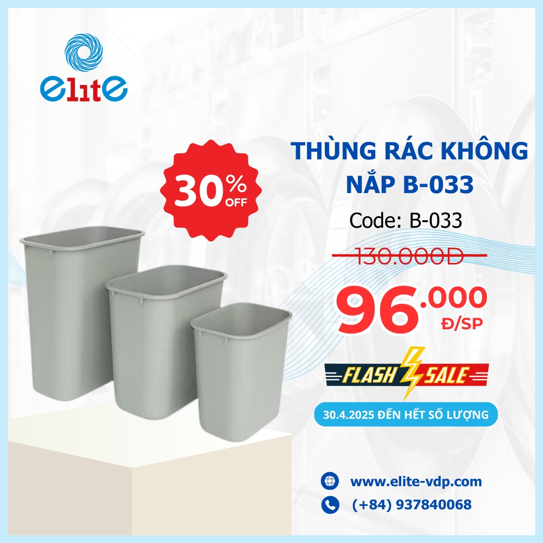 Thùng Rác Không Nắp B-033