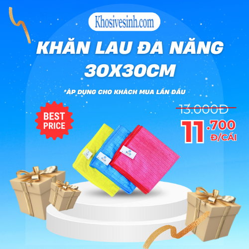 KHĂN LAU ĐA NĂNG MICROFIBER 30x30CM - 3 MÀU