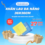 KHĂN LAU CAO CẤP TỪ SỢI MICROFIBER MÀU VÀNG 36x36CM
