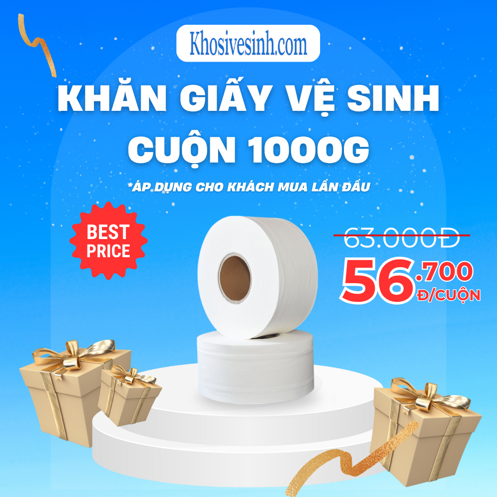 Giấy vệ sinh cuộn tròn 1000g