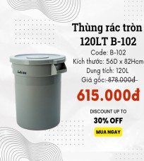 THÙNG RÁC TRÒN 120LT B-102