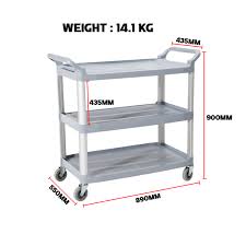 3-tier food cart, used in restaurants