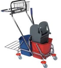 Floor cleaner with 2 buckets, 34L stainless steel frame ​