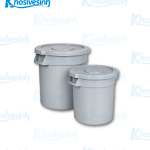 Thùng rác tròn nhựa B-010 – 37 lít – Màu xám