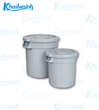 Thùng rác tròn nhựa B-010 – 37 lít – Màu xám