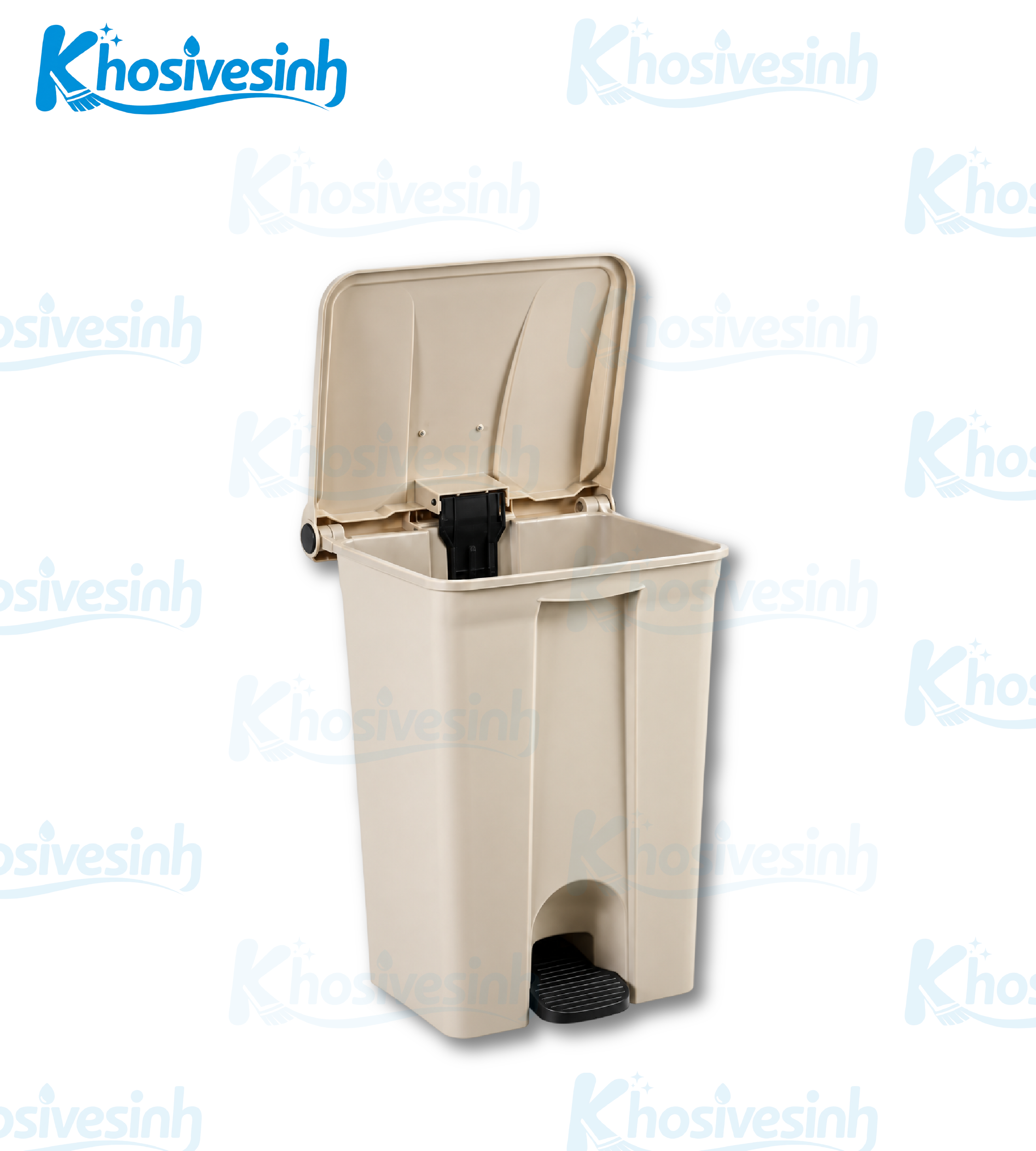 Thùng rác nhựa đạp chân 6144 – 45 lít – Màu Beige