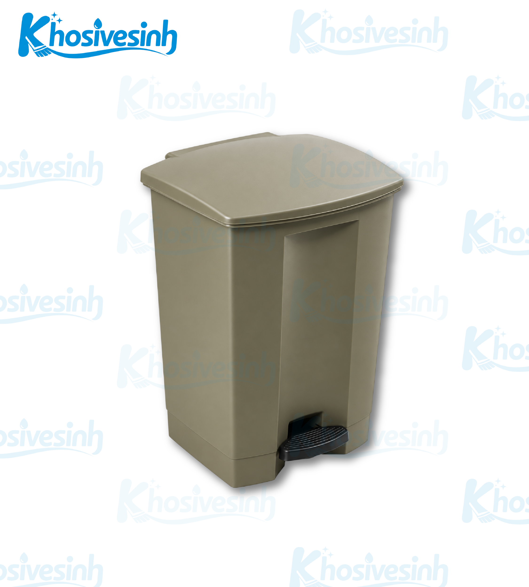 Thùng rác nhựa đạp chân TRUST 1253 – 45 lít – Màu Beige