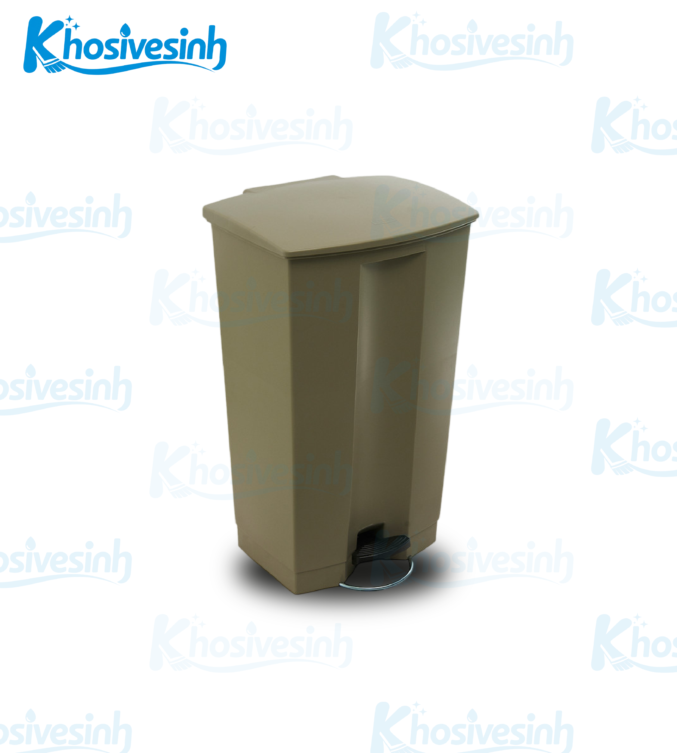 Thùng rác nhựa đạp chân TRUST 1255 – 87 lít – Màu Beige