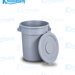 Thùng rác tròn nhựa B-102 – 120 lít – Màu xám