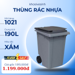 Thùng rác nhựa TRUST 190L màu xám - Mã 1021