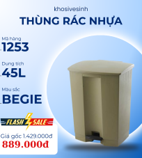 Thùng rác nhựa TRUST 45L - Màu Begie 1253