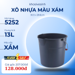 Xô nhựa xám 13L TRUST - Mã 5252