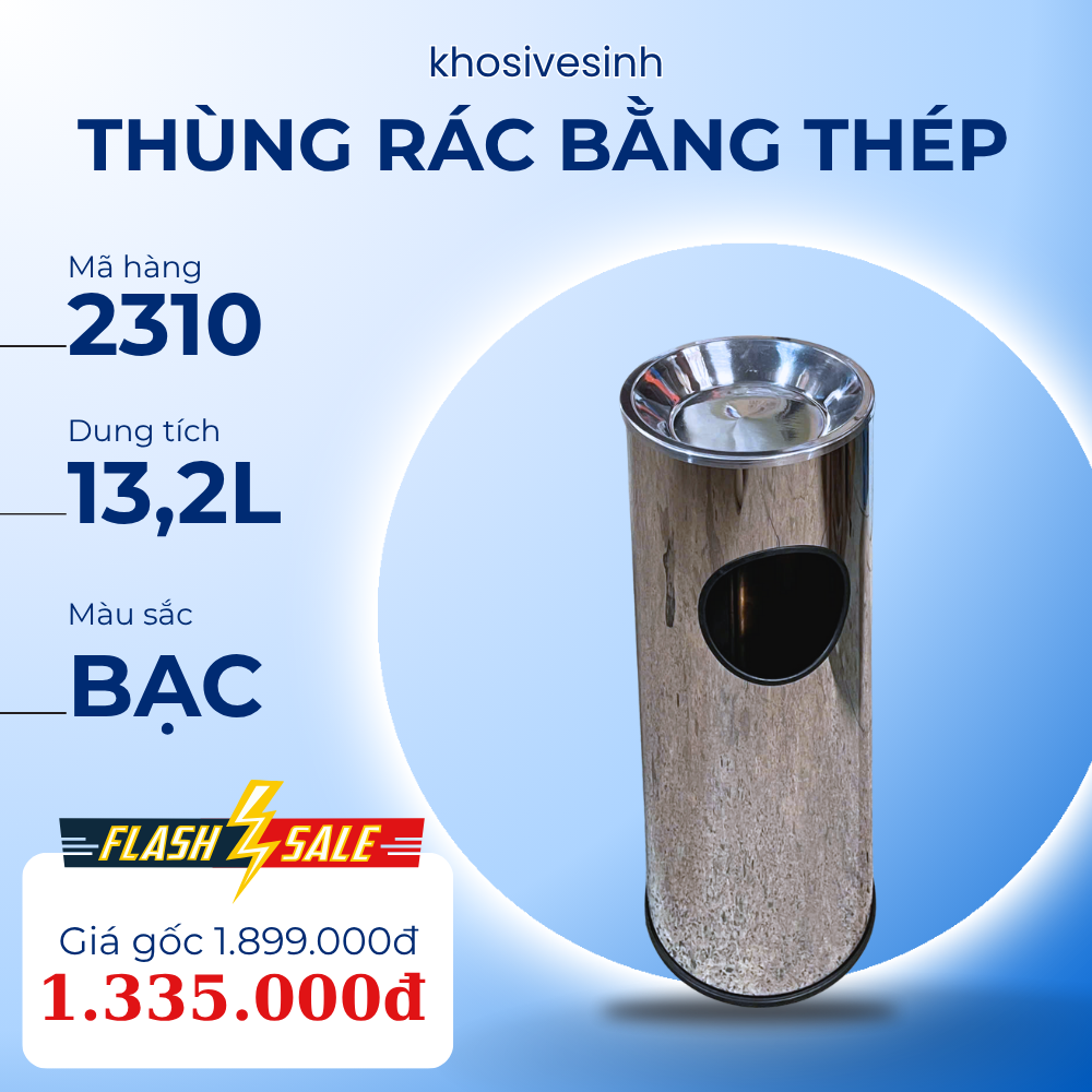 Thùng rác bằng thép không gỉ 13,2L -  2310