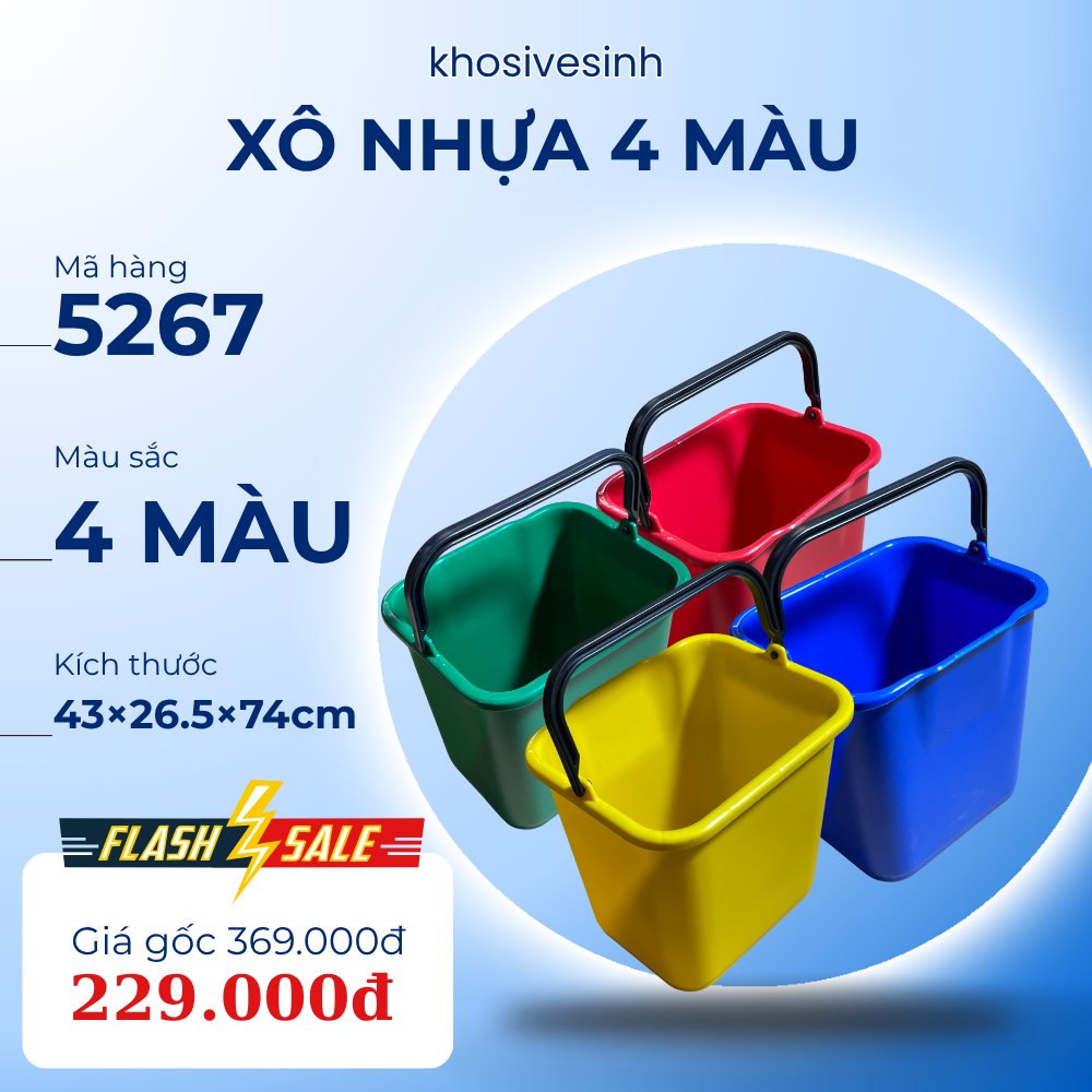 Xô nhựa 4 màu 5267