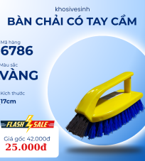 Bàn chải vệ sinh có tay cầm màu vàng 6786